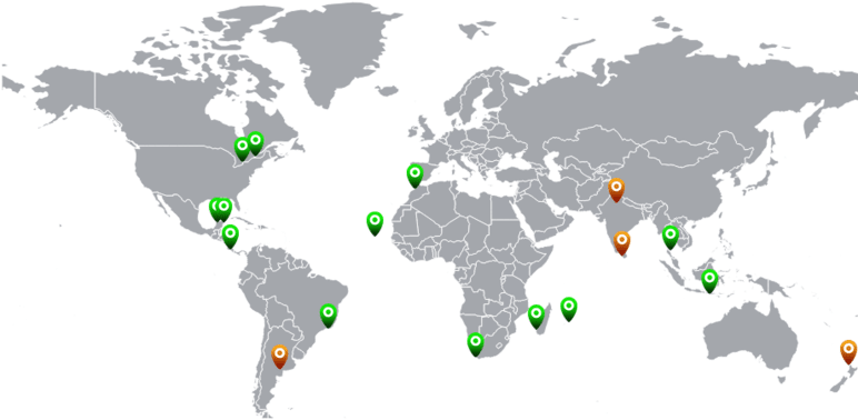 Carte destinations holiworking